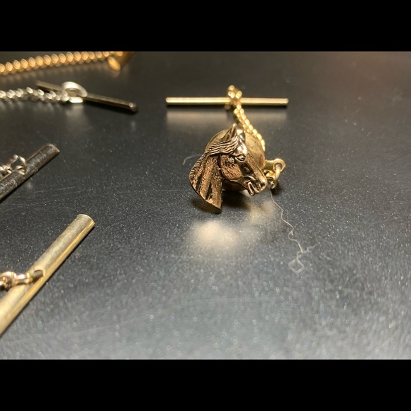 Tie Tacs Stone Horse Tigers Eye Mens Jewelry Set - Picture 3 of 3